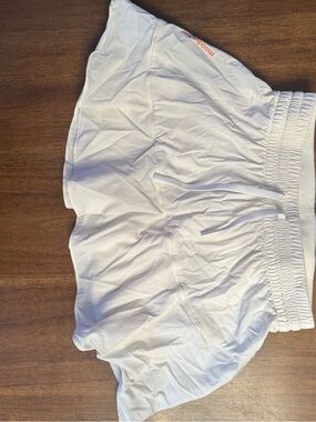 Kids White Athletic Skort with Elastic Waist
